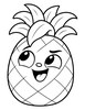 Ausmalbild Ananas mit Blätterfrisur