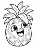 Ausmalbild Ananas mit frechem Blick