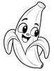 Ausmalbild Banane mit Schale