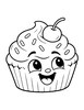 Ausmalbild Cupcake mit Vanillecreme