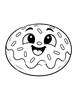 Ausmalbild Donut mit Glasur und Streuseln
