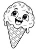 Ausmalbild Eiswaffel mit Gesicht