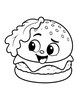 Ausmalbild Lachender Hamburger