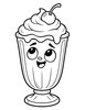 Ausmalbild Milchshake mit Sahne