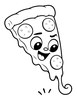 Ausmalbild Pizza mit Käsefaden