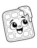 Ausmalbild Waffel mit Gesicht