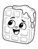 Ausmalbild Waffel mit Glasur