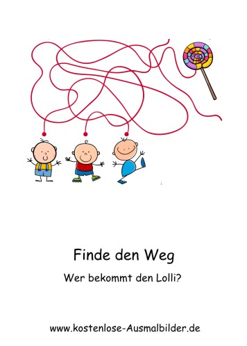 Ausmalbild Wer bekommt den Lolli