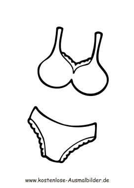 Ausmalbilder einfacher Bikini