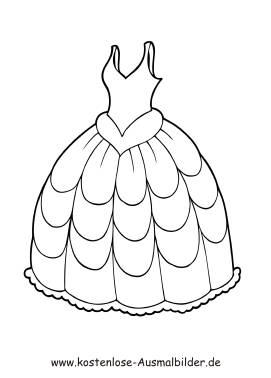 Ausmalbild Brautkleid