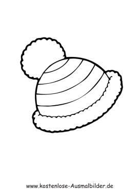 Ausmalbild Gestreifte Mütze