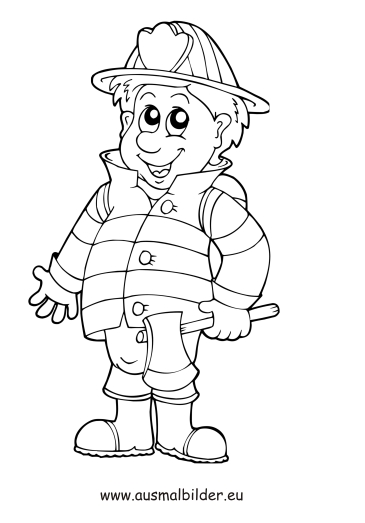 Ausmalbild Feuerwehrmann