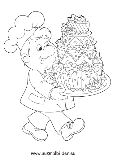 Ausmalbild Konditor