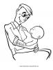 Ausmalbild Vater mit Baby