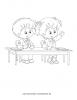 Ausmalbild Kinder in der Schule