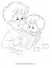 Ausmalbild Papa liest ein Buch vor