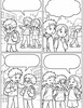 Ausmalbild Mobbing Comic Nicht mitlachen