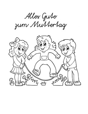 Ausmalbild Muttertag Karte