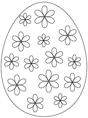 Ausmalbild Osterei bunte Blüten