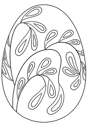 Ausmalbild Osterei mit Blumen Muster