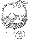 Ausmalbilder Osterkorb mit bunten Eiern