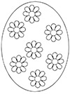 Ausmalbild Osterei mit 7 Blüten