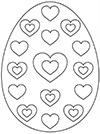Ausmalbild Osterei mit Herzen