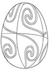 Ausmalbild Osterei mit Spiralen