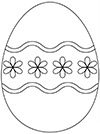 Ausmalbild Osterei mit vier Blüten