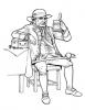Ausmalbild Pirat beim Trinken