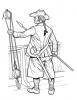 Ausmalbild Pirat mit Speer