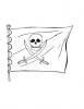 Ausmalbild Piratenfahne Seeräuber