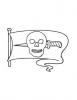 Ausmalbild Piratenfahne mit Messer