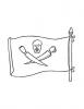 Ausmalbild Piratenfahne mit Schwertern