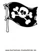 Ausmalbild Totenkopf Flagge