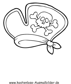 Ausmalbild Piratenhut