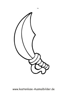 Ausmalbild Piratensäbel