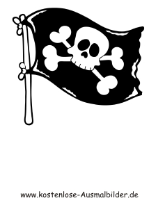 Ausmalbild Totenkopf Flagge
