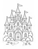 Ausmalbild Märchenschloss mit vielen Türmen