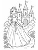 Ausmalbild Prinzessin auf dem Weg zum Schloss