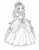 Ausmalbild Prinzessin im festlichen Ballkleid
