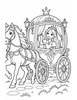 Ausmalbild Prinzessin in Kutsche mit Pferd