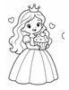 Ausmalbild Prinzessin mit Cupcake