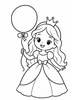 Ausmalbild Prinzessin mit Luftballon