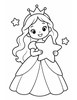 Ausmalbild Prinzessin mit grossem Stern
