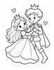 Ausmalbild Prinzessin und Prinz tanzen