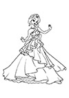Ausmalbild tanzende Prinzessin