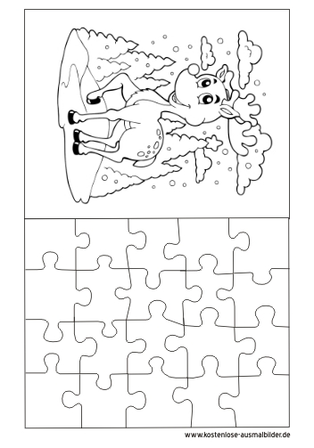 Ausmalbild Bambi Puzzle Vorlage