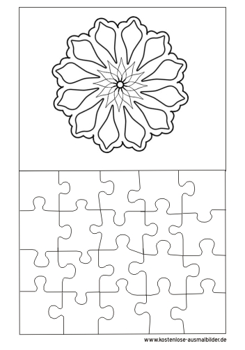 Ausmalbild Mandala Puzzle Vorlage