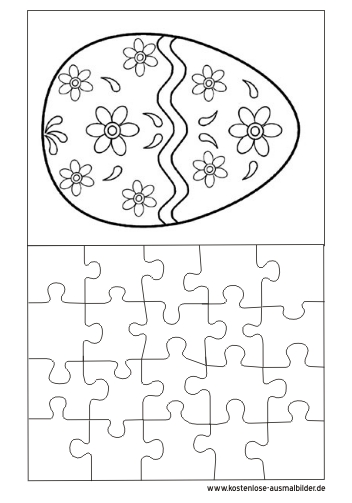 Ausmalbild Osterei Puzzle Vorlage